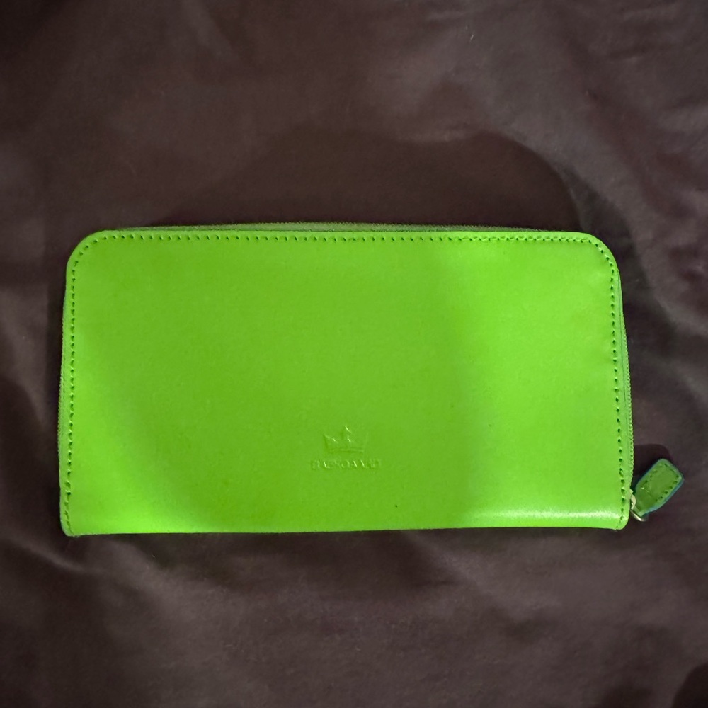 Balekgaard Leather Bright Green & Blue Trio Wallet